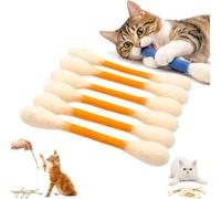 Générique Lot de 6 Jouets en Coton pour Chat avec Herbe à Chat, Pointe Cordes de Dentition géantes interactives en Feutre pour l'ennui, l'exercice, Le Jeu, l'anxiété (Orange)