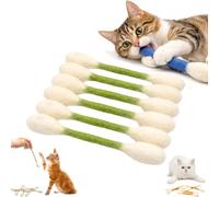 Générique Lot de 6 Jouets en Coton pour Chat avec Herbe à Chat, Pointe Cordes de Dentition géantes interactives en Feutre pour l'ennui, l'exercice, Le Jeu, l'anxiété (Green)