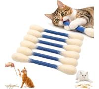 Générique Lot de 6 Jouets en Coton pour Chat avec Herbe à Chat, Pointe Cordes de Dentition géantes interactives en Feutre pour l'ennui, l'exercice, Le Jeu, l'anxiété (Blue)