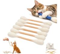 Générique Lot de 6 Jouets en Coton pour Chat avec Herbe à Chat, Pointe Cordes de Dentition géantes interactives en Feutre pour l'ennui, l'exercice, Le Jeu, l'anxiété (Beige)