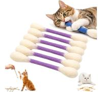Générique Lot de 6 Jouets en Coton pour Chat avec Herbe à Chat, Pointe Cordes de Dentition géantes interactives en Feutre pour l'ennui, l'exercice, Le Jeu, l'anxiété (Purple)
