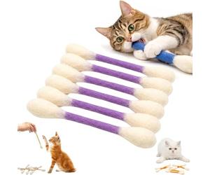 Générique Lot de 6 Jouets en Coton pour Chat avec Herbe à Chat, Pointe Cordes de Dentition géantes interactives en Feutre pour l'ennui, l'exercice, Le Jeu, l'anxiété (Purple)