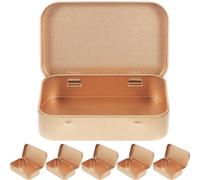 Générique Lot de 6 Petites Boîtes en Fer-blanc avec Couvercles, Boîtes de Rangement Métalliques Rectangulaires, Légères et Compactes, pour Emballage de Bonbons, Bijoux et Feuilles de Thé,