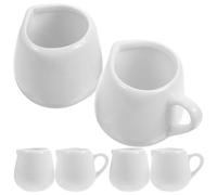 Générique Lot de 6 Pichets à Sauce en Céramique 3 Porte-Lait Manche et 3 sans Manche Petite Taille pour Café Lait et Sauces Usage Maison et Table Élégante