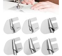 Générique Lot de 6 Pieds Ourleurs Universels en Acier Inoxydable pour Machine à Coudre Tailles Variées 3-8 Guide Ourlet Roulé Accessoire Couture Polyvalent pour Tissus Délicats et Épais