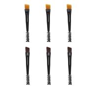 Générique Lot de 6 Pinceaux à Sourcils Noirs Double-face en Nylon et Métal, Mini Brosse Pratique pour Maquillage, Facile à Ranger, pour Modeler et Brosser les Cils