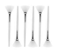 Générique Lot de 6 Pinceaux Applicateurs de Masque Facial d'Éventail Manche Long Couleur Blanche Brosses de Beauté pour Application Précise de Masques de Soin Peau Accessoires de