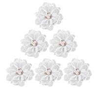Générique Lot de 6 Pinces à Cheveux Fleurs Blanches Plissées Accessoires Coiffure Légers Marque pour Femmes et Filles pour Maintien Solide Cheveux Fins ou Épais en Voyage et Usage