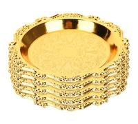 Générique Lot de 6 Plateaux Vintage en Métal 4 Pouces Dorés Assiettes à Collation pour Noix et Mini Apéritifs en Intérieur