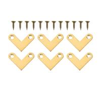 Générique Lot de 6 raccords d'angle plats en laiton - Joints à angle droit - 2,70 x 1,00 x 0,10 cm - Avec 12 vis - Pour cadres photo, boîtes à bijoux et meubles