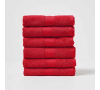 Générique Lot de 6 Serviettes 50x90 cm - 100% Coton - 500 g/m² - Douceur et Absorption Premium Qualite (Rouge)