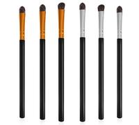 Générique Lot de 6 set de Pinceaux à Paupières en Poils de Cheval Doux Manches en Plastique Ensemble pour Maquillage des Yeux Fard à Paupières Estompeur et Contour Noir et Or Usage