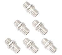 Générique Lot de 6 Sets de Connecteurs Coaxiaux Type F Femelle à Femelle Écrou et Rondelle Adaptateurs Droits pour Câble Antenne TV Connecteurs de Câble Coaxial pour Extension et