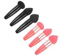 Générique Lot de 6 Stylos de Maquillage Portables Noir et Rouge Pastèque Éponges à Maquillage Multi-Usages pour Fond de Teint et Poudre Pinceaux Cosmétiques Secs et Humides de Voyage pour