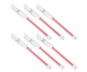 Générique Lot de 6 Stylos Gel pour Sourcils Rouge Waterproof en Plastique Léger, Usage Polyvalent pour Maquillage Quotidien et Mariages, Adaptés à Différents Types de Peau
