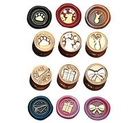 Générique Lot de 6 têtes de Tampon de scellage de Noël pour Invitations de Mariage, enveloppes, Scrapbooking, remplacements de tampons de scellage en Relief décoratifs pour journalisation
