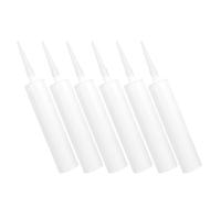 Générique Lot de 6 Tubes de Calfeutrage Vides en Plastique Blanc, Rechargeables et Faciles à Utiliser D'une Seule Main, pour Joint Fenêtre et Mastic