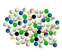 Générique Lot de 75 Billes Verre Ø 1.5 cm Agates Blanches Noires Vertes Bleues