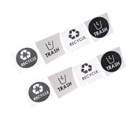 Générique Lot de 8 Autocollants Poubelle en PVC Imperméable Autocollants Recyclage Repositionnables Noir et Blanc pour Tri des Déchets et Gestion Écologique à Domicile