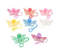 Générique Lot de 8 Bouchons de Paille en Silicone 10mm, Protection Anti-poussière Réutilisable pour Pailles et Gobelets, pour Toutes Occasions
