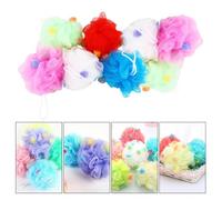 Générique Lot de 8 Boules de Bain en Éponge Douce Grosse Taille Couleurs Aléatoires Accessoires de Exfoliants pour Nettoyage en Profondeur Usage Quotidien Couleur