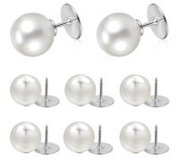 Générique Lot de 8 Boutons de Sécurité Perles Artificielles Blanches 12 MM Longue Aiguille Broches Fixes Anti-Exposition pour Chemises Épingles à Vêtements Femme Cache-Décolleté Élégant