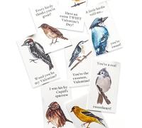Générique Lot de 8 cartes de Saint-Valentin Lovebirds avec 8 portraits d'oiseaux différents, cadeau de Saint-Valentin pour elle ou lui, cartes de vœux pour les amoureux des oiseaux (1SET)