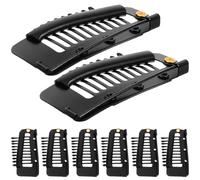 Générique Lot de 8 Clips en Métal Noir pour Extensions de Cheveux 10 Dents, Protection Cuir Chevelu et Usage Solide, pour Pose D'extensions Naturelles