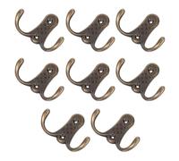 Générique Lot de 8 Crochets Muraux Doubles en Alliage de Zinc 57x77 Mm, Crochets Rustiques Robustes pour Porte-serviettes, Vêtements et Ustensiles Cuisine - Patères Vintage pour Salle