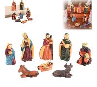 Générique Lot De 8 Figurines Principales pour Crèche De Noël en Résine,Santons pour Crèche De Noël,7cm Personnages De La Naissance, Rois MagesCrèche,Décorations de Pâques
