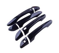 Générique Lot de 8 garnitures de poignée de porte décoratives en plastique noir, texture fibre de carbone, adaptées à Pour Hyundai Pour Tucson 2016 2017 2018 2019 2020 2021