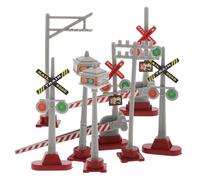 Générique Lot de 8 Modèles de Signaux Routiers Miniatures pour Modélisme Ferroviaire de et Panneaux Accessoires Décoratifs pour Maquettes de Trains et Tables de Sable