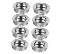 Générique Lot de 8 Poignées de Porte Encastrées en Acier Inoxydable Invisibles Rondes 35 MM pour Armoire et Placard Finition Inox Poignée Discrète et Fonctionnelle