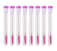 Générique Lot de 8 Set de Set de Brosses à Cils en Tube Rose Fuchsia Forme Diamantée Baguettes pour Mascara et Peigne à Cils Outil Maquillage Portable pour Extensions