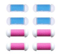 Générique Lot de 8 Têtes de Rouleaux de Rechange pour Râpe à Pieds Électrique Accessoires de Pédicure Professionnelle Élimination des Peaux Mortes 4 Roses et 4 Bleus Soins des Pieds à