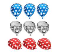 Générique Lot de 9 Ballons de Boxe en Aluminium Gonflables Rouges, Argentés et Bleus, Décoration de Fête D'anniversaire Thème Boxe, Accessoires Légers pour Soirée Sportive