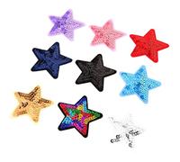 Générique Lot de 9 Écussons Autocollants Étoiles à Paillettes Petits Patchs Thermocollants pour Vêtements Paquet à Dos et Chapeaux Motifs Décoratifs Brillants et Faciles à Coller
