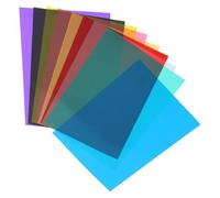 Générique Lot de 9 Filtres de Lumière en PVC Coloré Transparent Films Diffuseurs de Lumière pour Éclairage Vidéo Gélatines d'Éclairage Scolaire Multifonctions Feuilles Filtrantes Légères