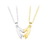 Générique Lot de deux colliers en forme de coeur de grenouille Bijoux de mode en or et argent pour la Saint-Valentin Cadeau de fête des mères pour le couple, la famille, la femme et l'homme