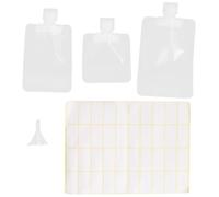 Générique Lot de Pochettes de Voyage Souples pour Lotion 30Ml 50Ml et 100Ml Semi-Transparentes Mate Rechargeables Étanches Entonnoir et Étiquettes Autocollantes Adaptées aux Articles