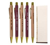 Générique Lot de Stylos à Bille - 5 Pièces Citations Humoristiques Écriture Fluide Rétractable,Collection de Stylos pour Écriture,pour Signature au