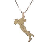 Générique Lot pendentif carte Italie Plaqué Or 18 carats + Chaîne 50cm Plaqué Or - Mixte - Collier italie botte plaque or jaune - Collier italia - Cadeau homme femme enfant anniversaire noel