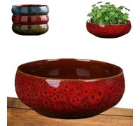 Générique Lotus Bowl Planter,Ceramic Lotus Flower Bowl,Lotus Bowls for Planting in Water Indoors,Lotus Pots for Water Plants, Applicable to Succulent Plants Hydroponic Plant (Red)