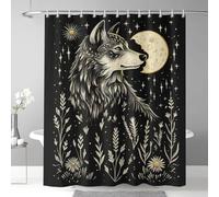 Générique Loup Animal Rideau Douche Boho Rideau de Douche 200 x 240 cm