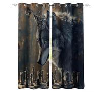 Générique Loup Rideau Occultant Salon 75x166cm, Coyote Animal De La Forêt Rideau Occultant Thermiques Rideaux À Oeillets, Anti Bruit, pour Salon Et Chambre, Exterieur Terrasse Lot De 2