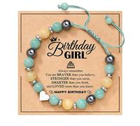 Générique Love Bracele T Bracelet réglable en naturelle tissé à la main, cadeau de remise de diplôme, Bracelet de Couple En Couleurs Perle Messages Bijoux (D, One Size)