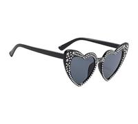 Générique Love Sunglasses | Chic Vintage Pearl Love Heart Lunes | Eyewear de de coeur élégant | Accessoire de mode parfait pour les fêtes, les festivals, les séances photo et les tenues romantiques