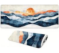 Générique Lpfieonn Coucher Soleil Large Desk Mat 90x40cm PF-3138 | Océan Gamer Mouse Mat with Stitched Edges Non-Slip Rubber Base Improves Accuracy and Speed for Gamer, Computer, PC