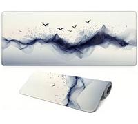 Générique Lpfieonn Simple Large Desk Mat 90x40cm PF-3534 | Bleu Gamer Mouse Mat with Stitched Edges Non-Slip Rubber Base Improves Accuracy and Speed for Gamer, Computer, PC