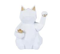 Générique Luck Cat - Geometric Resin Waving Desk Fortune Decor Statue, Modern Cat Ornament, Prosperity Charm Display Piece, Home Office Shop Restaurant Dashboard Decorative Good Luck Figurine